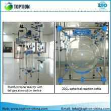 Factory price three layer high pressure glass reactor 50L